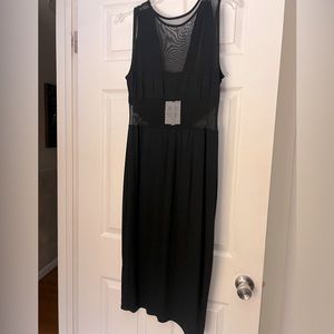 Black cotton with mesh cutouts dress ASOS